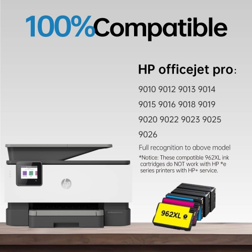 Gotoners 5 Pack Replacement for HP 962XL 962 XL Ink Cartridge with Latest Chip for HP OfficeJet Pro 9015 9010 9025 9018 9020 9012