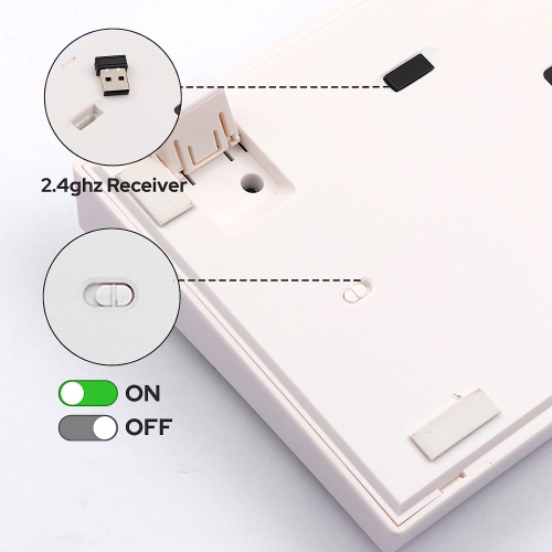 75% Hot Swap RGB 2.4Ghz/Bluetooth 5.0/Wired Gaming Mechanical Keyboard, with 4000mah Battery, MDA PBT Keycaps, Knob Control for Windows/Mac PS5 PS4