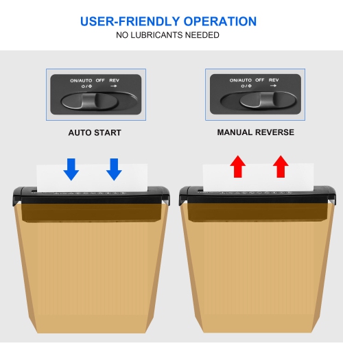 Déchiqueteuse à coupe en bandes de 5 feuilles avec bras extensible, carte de crédit CD Home Office Déchiqueteuse portative sans corbeille