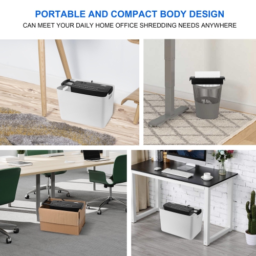 Déchiqueteuse à coupe en bandes de 5 feuilles avec bras extensible, carte de crédit CD Home Office Déchiqueteuse portative sans corbeille
