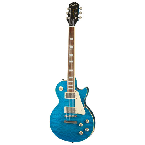 Guitare électrique Les Paul Standard '60s édition limitée avec table pommelée d'Epiphone - Bleu translucide