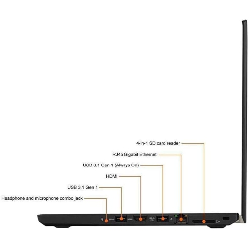 Refurbished LENOVO ThinkPad T480, 14" FHD Intel UHD Graphics 620,i5-8350U, 16GB, 256GB, PCIe, 2 Years Warranty, 100542-20812