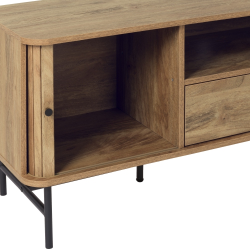 Amber & Emily Akira Light Wood Grain TV Stand Media Console, For TVs up to 75''