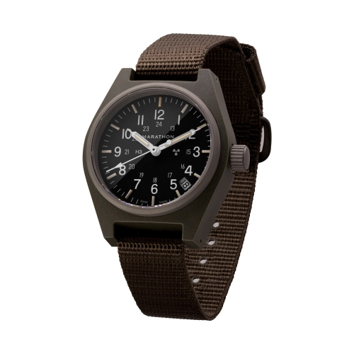 MARATHON- Sage Green General Purpose Quartz with Date on Sage Green Nylon Strap 34mm