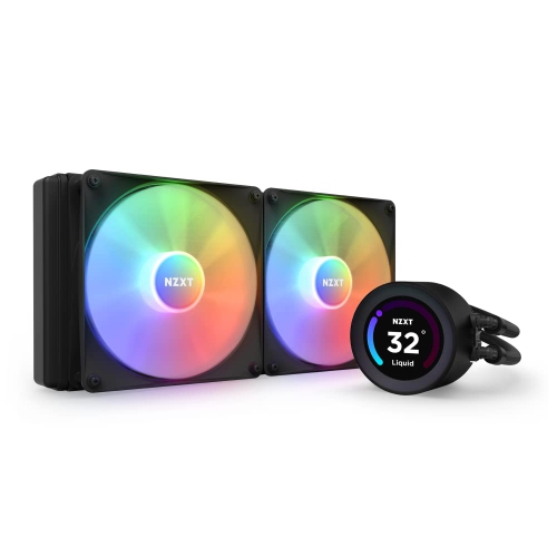 NZXT Kraken Elite 280 RGB 280mm AIO CPU Liquid Cooler, Customizable 2.36" LCD Display, High-Performance Pump - 2 x F140 RGB Core Fans