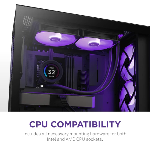 NZXT Kraken Elite 280 RGB 280mm AIO CPU Liquid Cooler, Customizable 2.36" LCD Display, High-Performance Pump - 2 x F140 RGB Core Fans