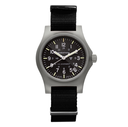 MARATHON- Officer'S Quartz W/ Date on Nylon Defstan 36mm