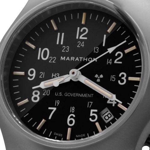 MARATHON- Officer'S Quartz W/ Date on Nylon Defstan 36mm
