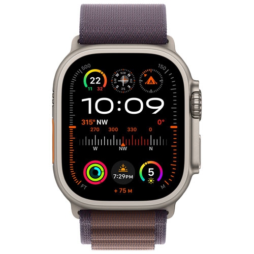Refurbished - Apple Watch Ultra 2 (GPS + Cellular) 49mm Titanium Case with Indigo Alpine Loop - Medium