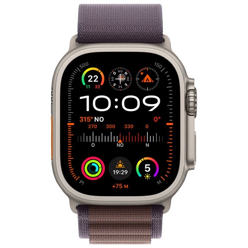 Refurbished - Apple Watch Ultra 2 (GPS + Cellular) 49mm Titanium Case with Indigo Alpine Loop - Medium