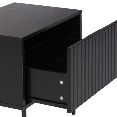 Amber & Emily Leander Black Fluted Side Table