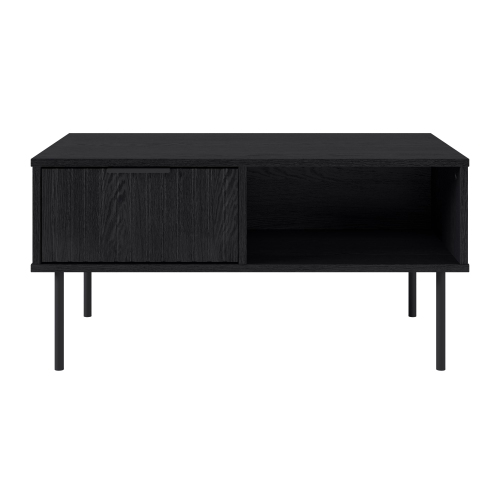 AMBER & EMILY  Leander Fluted Coffee Table In Black