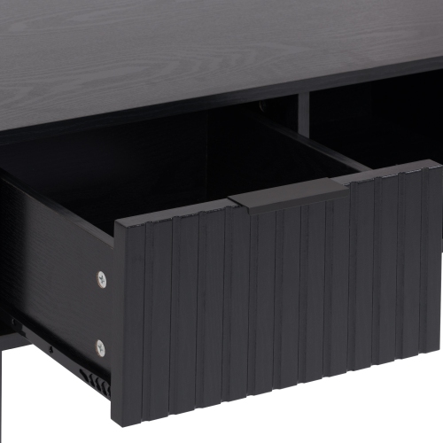 Amber & Emily Leander Black Fluted Coffee Table