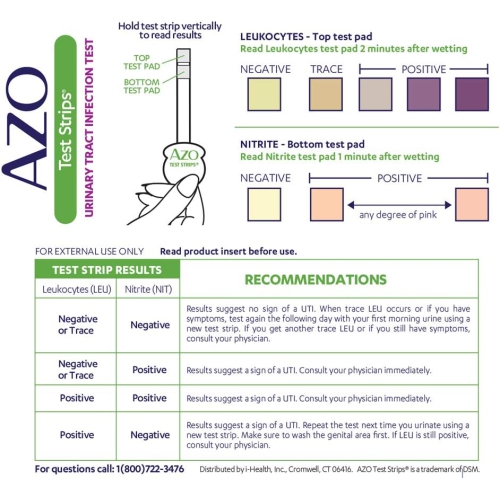 AZO Test Strips, Urinary Tract Infection Test, Accurate Results in 2 Minutes, Clinically Tested, Easy To Read Results, 3 Individually Wrapped Self