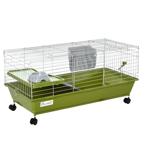 Pawhut 35 Small Animal Cage With Platform Green none