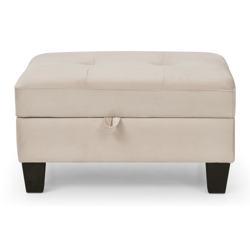 Monaco Beige Tufted Storage Ottoman