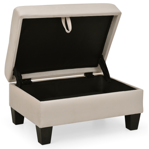 Monaco Beige Tufted Storage Ottoman