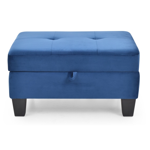Monaco Navy Blue Tufted Storage Ottoman