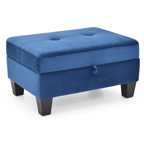 Monaco Navy Blue Tufted Storage Ottoman