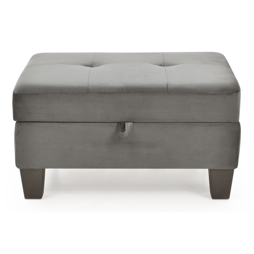 Monaco Gray Tufted Storage Ottoman