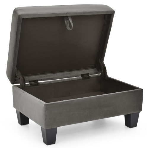 Monaco Gray Tufted Storage Ottoman