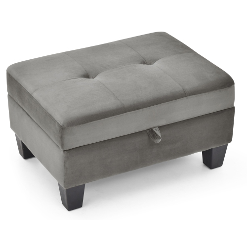 Monaco Gray Tufted Storage Ottoman