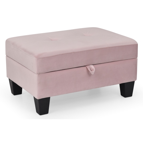Monaco Pink Tufted Storage Ottoman