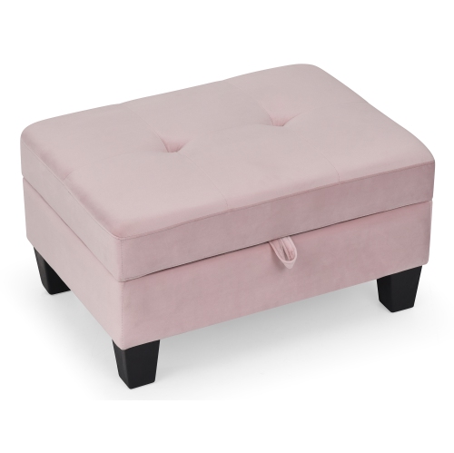 Monaco Pink Tufted Storage Ottoman
