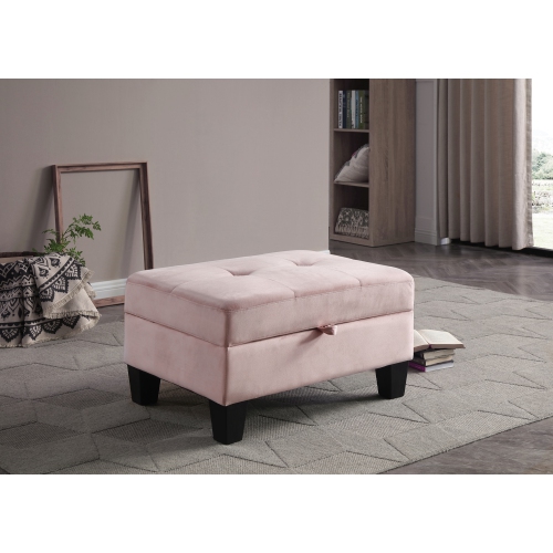 Monaco Pink Tufted Storage Ottoman