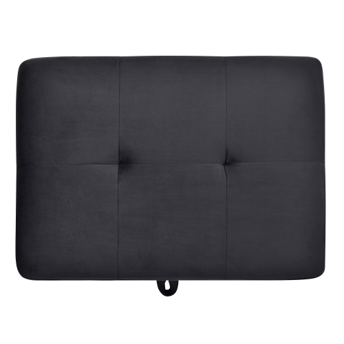 Monaco Black Tufted Storage Ottoman