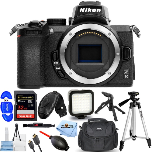 Appareil photo numérique sans miroir Z 50 de Nikon (boîtier seulement) +  ensemble 64 Go + lampe DEL
