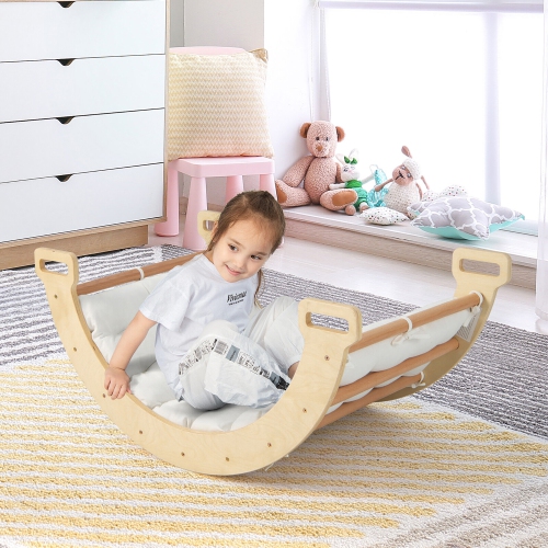 Gymax 2-in-1 Arch Rocker with Soft Cushion Double-Sided Climbing Arch for Toddlers