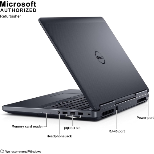 Dell Precision 7510 15" FHD Laptop - Intel Core i7-6820HQ - 8GB DDR4 - 256GB SSD - NVIDIA M1000M - Windows 11 - Grey/Black - 2 Years Warranty by DELL - Refurbished condition - Image 3