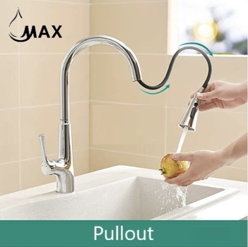 MAX Faucets Smart Touchless Kitchen Faucet Single Handle Pull-Out 18" Sleekly Classic Chrome Finish
