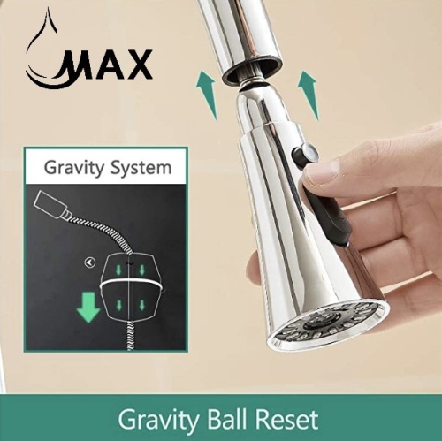 MAX Faucets Smart Touchless Kitchen Faucet Single Handle Pull-Out 18" Sleekly Classic Chrome Finish