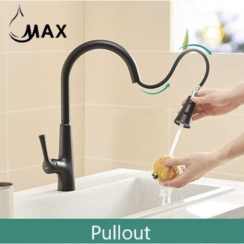 MAX Faucets Smart Touchless Kitchen Faucet Single Handle Pull-Out 18" Sleekly Classic Matte Black Finish