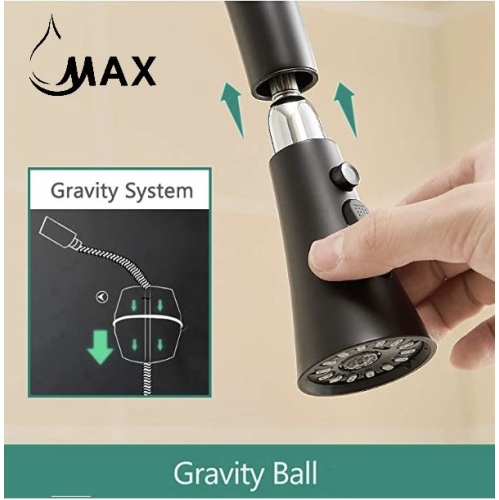 MAX Faucets Smart Touchless Kitchen Faucet Single Handle Pull-Out 18" Sleekly Classic Matte Black Finish