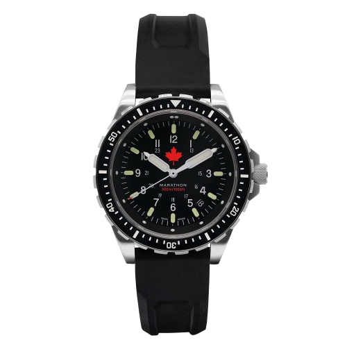 MARATHON - Red Maple Jumbo Diver's Quartz (Jsar) On Black 3-Piece Rubber Strap Kit 46Mm