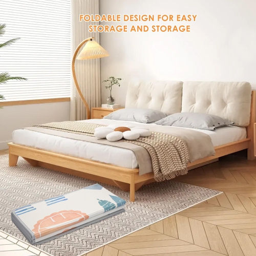 Double Sided Foldable Baby Playmat, Large 77" x 68" EVA Foam Mat Babys Kids Anti-Scratch Infant Play Mat Toddler Crawling Floor Mat