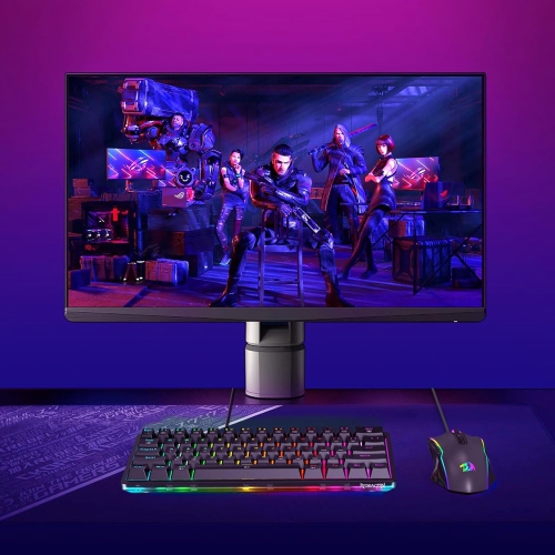 60% Keyboard Mechanical, RGB Backlit Hot-Swappable Red Switch Fully Programmable for Windows Laptop PC Mac, Black Transparent