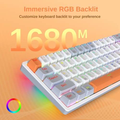 60% Keyboard Mechanical, RGB Backlit Hot-Swappable Red Switch Fully Programmable for Windows Laptop PC Mac, White Gray