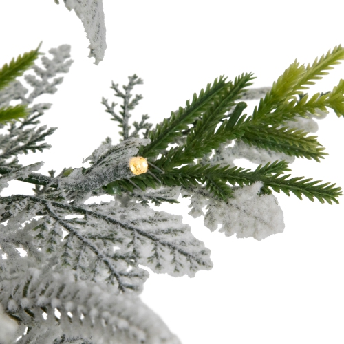 Pre-Lit LED Frosted Mixed Pine with Cardinals Potted Christmas Tree - 2' - Warm White Lights