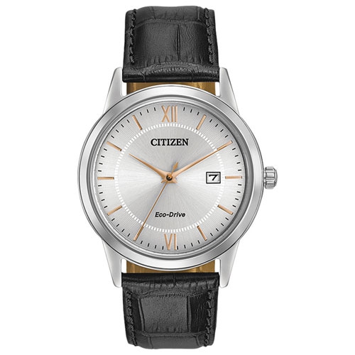 Open Box - Citizen Corso Eco-Drive Watch 40mm Men's Watch - Silver-Tone Case, Black Leather Strap & Silver-Tone Dial