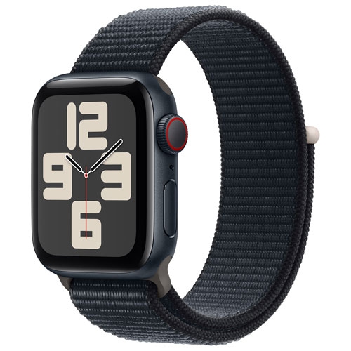 Apple Watch SE (GPS + Cellular) 40mm Midnight Aluminum Case with Midnight Sport Loop by APPLE - Open Box condition - CA$297.97
