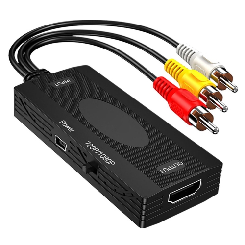 ISTAR – Convertisseur RCA à HDMI, adaptateur AV, 3RCA CVBS composite à 1080P HDMI pour Wii, Wii U, PC, Xbox, PS, TÉLÉVISEURS, CASSETTES VHS, LECTEURS