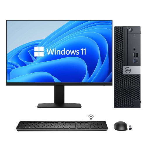 Refurbished - Dell OptiPlex 5060/7060 SFF Desktop Computer PC, New 24 inch Monitor, Intel Core i5 8th Gen Processor, 16GB DDR4 RAM, 512GB NVMe SSD,