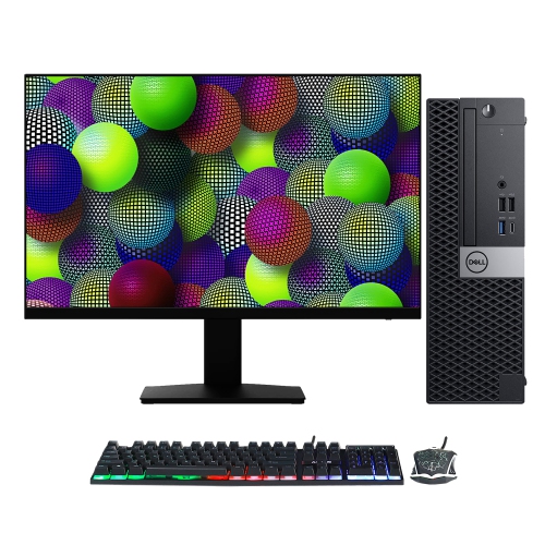 Refurbished - Dell OptiPlex 5060/7060 SFF Gaming Desktop Computer PC, New 24 inch Monitor, Intel Core i5 8th Gen Processor, 16GB DDR4 RAM, 512GB NVMe