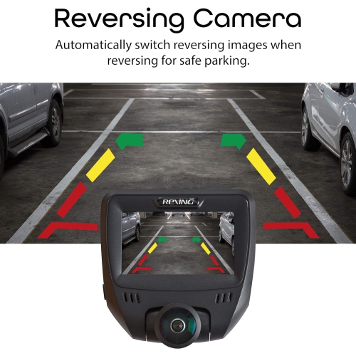 REXING V360 360 Degree Wide Angle Dual Channel Dashboard Camera Recorder Car Dash Cam with Rear Camera