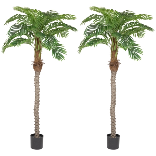 NORTHLIGHT  Artificial Potted Palm Trees - 6' - Set Of 2
