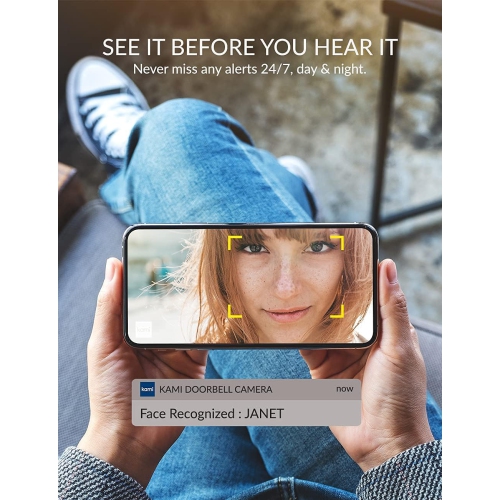 Kami Wireless Smart Video Doorbell Camera Wi-Fi with PIR Motion Detector